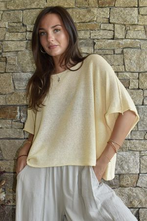 Conrad Box Cotton Knit Lemon Sorbet